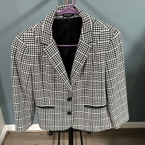 Express Black and White Houndstooth Blazer